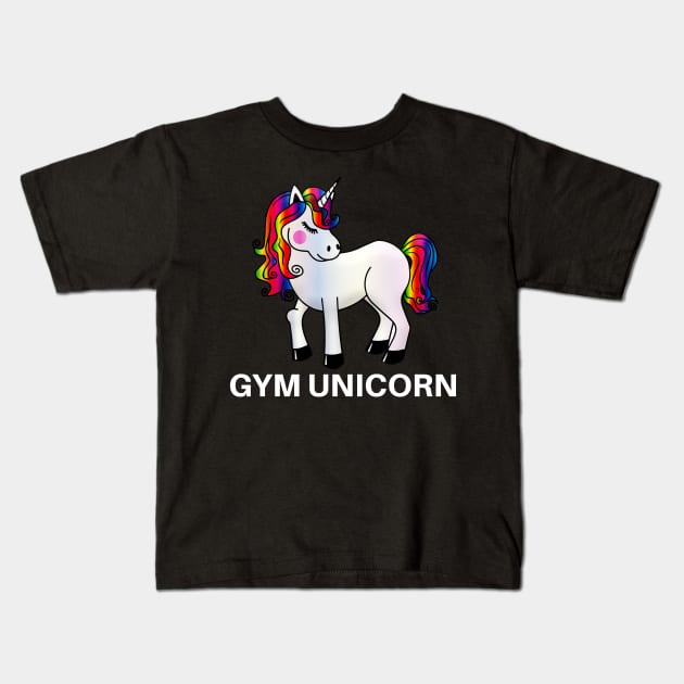 Gym Unicorn - Gym, Fitness Kids T-Shirt by Karonja